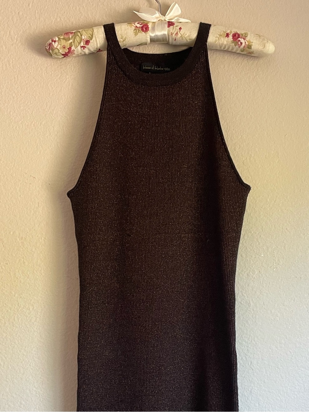 House of Harlow 1960 Metallic Bronze Ribbed Sleeveless Dress EUC - size Small